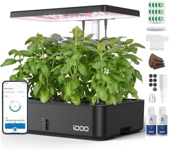 iDOO WiFi Hydroponics Growing System, 12 Pods Smart herb Garden, APP Controlled, Auto-Timer, Indoor Garden with Pump System, Grow Light for Home Kitchen Gardening