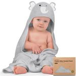 KeaBabies Baby Hooded Towel - Viscose Derived from Bamboo Baby Towel, Toddler Bath Towel, Infant Towels, Large Hooded Towel, Organic Baby Towels with Hood for Girls, Babies, Newborn Boys (Elephant)