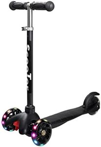 NDYKJPART Scooter for Kids, Adjustable Height, Light Up LED Wheels with Aluminum 3 Wheel Glider Scooter for Ages 2-5, Ideal Toddler Training for Ages 3-5 Boys and Girls (Black)