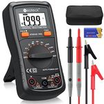 Neoteck Auto Ranging Digital Multimeter, AC/DC Voltage Tester Meter with Capacitance Frequency Resistance Continuity and Diode Test- Black