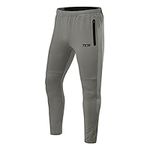 TCA Rapid Tracksuit Bottoms Men Gym Running Joggers for Men Jogging Bottoms with Zip Pockets - Grey/Black, XXL