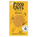 Good Guys Cheddar 8xPacks. Real Cheese, 60% Less Fat. Tasty, Melty, Low Calorie Snacks Biscuits. Healthy Cheddars crackers. 8x50g packs - 39 biscuits per pack