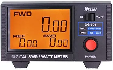 NISSEI DG-503 Digital RF Power Meter LCD 3.5" Short Wave SWR VSWR Meter HF 1.6-60MHz & VHF/UHF 125-525MHz 1-200W for Two Way Radio