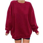 Sweatshirts for Women UK Casual Oversized Long Sleeve Pullover Crewneck Comfy Classic Jumpers Fall Winter Dressy Solid Color Sweatshirt Elegant Basic Pullovers Tops