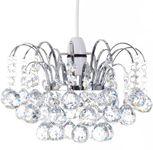 Klass Home K9 Crystal Faceted Oriel Light Shade | Crystal Chandelier | Ceiling Light Shade | Lamp Shade | Chandeliers Ceiling Light | Chrome Finish Pendant Light Shade for Living Room Bedroom Kitchen