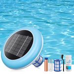 Solar Pool Ionizer System,Copper Ionization,Floating Automatic Water Cleaner and Purifier,Up to 35,000 Gal,85% Less Chlorine, Chlorine Free Water,Smart Replacement