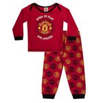 Manchester United FC Official Football Gift Boys Kids Baby Pyjamas 12-18 Months Red