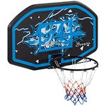 Soozier Wall Mounted Basketball Hoop, 43" x 28" Backboard, Mini Basketball Hoop, Over The Door Basketball Hoop with for Kids and Adults, Outdoors and Indoors Use