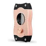 Colibri V-Cut Cigar Cutter — Diamond Cut Pattern — Deep 7mm V-Cut — Suitable for Up-to 60+ Ring Gauge Cigars — Spring Loaded Release — Ergonomic Design — Ideal Gift