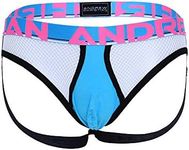 Andrew Christian Almost Naked Retro Net Brief Jock Blue - XL - Jock Strap Underwear for Men