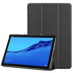 Other Tri-Fold Stand Flip Leather Case For Huawei Mediapad M5 Lite 10In - Black