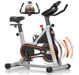 DMASUN Indoor Exercise Bikes for Home Use with LCD Momitor, Cycling Bike with Tablet Holder & Comfortable Seat Cushion, Super Quiet Fitness Bike for Home Cardio Workout Training Machine