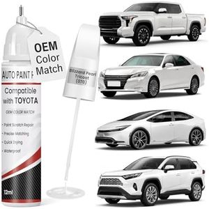 Blizzard Pearl Tricoat (070) Touch Up Paint Pen for Toyata, 0.4 fl oz OEM Color Match Professional Grade Automotive Scratch Remover for Avalon/RAV4/Camry/Corolla/Highlander/Prius/Sequoia/Sienna