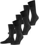FALKE Men's Tiago Cotton Dress Socks, Anthracite, 6.5-7.5