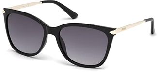 GUESS Womens Grey Lens Black Geometric Sunglasses with 100% UV Protection - GU7483 56 01B