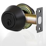 Rulart Double keyed Deadbolt Lock - Keyed on Both Sides, 2-Way Adjustable Cylinder Deadbolt (Privacy/Passage), Satin Stainless Steel(Black, Double Side)