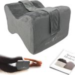 Ergonomic Knee Pillow for Side Sleepers - eHandbook Included - Memory Foam Knee Pillow for Sleeping on Side - Hip & Leg Wedge Cushion