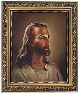 Christian Brand Inspirational Print The Head of Christ-Sallman, 13-Inch, Ornate Gold Frame