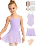 Sanmsoner Girls Ballet Leotard with Dance Skirt Tights(ZH269008-09-L)