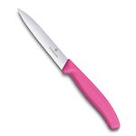 Victorinox Swiss Made Stainless Steel Swiss Classic Paring Knife, 10 cm, Serrated Edge with Pointed Tip, Professional and Household Kitchen Tools, Kitchen Items, Pink, 6.7736.L5 | Multipurpose Knife