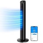 GoveeLife 36'' Smart Tower Fan for Bedroom, Oscillating Fan with Temperature Auto-Reflect, Room Fan with 8 Speeds, 4 Modes, 24H Timer with APP, Works with Alexa, Floor Fan for Home Office