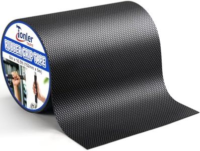 TONLER TAPE 6 Inch x 16.5 FT Black Rubber Grip Tape, Ultra Strong Adhesive Anti-Slip Textured Tape, Waterproof & Heat Resistant Cushion Pad for Handles