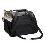 DONYER POWER Soft Sided Pet Carrier for Dogs & Cats Comfort Airline Approved Under Seat Travel Tote Bag, Travel Bag for Small Animals with Mesh Top and Sides,BLACK