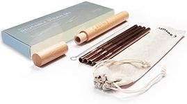 Zenify Reusable Straws Rose Gold with 4X 8mm Metal Straw + Case + Bag + Cleaner - Eco Friendly Stainless Steel Smoothie Drinking Gift Set - Alternative to Single Use Plastic Paper Glass Silicone