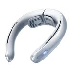 JISULIFE Portable Neck Fan, Upgraded 100 Speeds Personal Bladeless Fan Wearable with Neck Brace, LED Display, 5000mAh Rechargeable Battery Operated, Gifts for Women Men-Grey