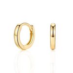 Small Gold Hoop Earrings, 925 Sterling Silver Post Lightweight Sleeper Hoops Earring Gold Earrings for Women Girls Men Gifts Diameter 8mm Thickness 2mm