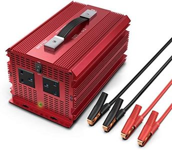 BESTEK 2000W Power Inverter DC 12V to AC 230V 240V Car Voltage Converter with Cigarette Lighter Adapter and Battery Clip