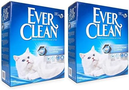Ever Clean Extra Strong Clumping Cat Litter Unscented 2x10L -Extreme Premium Lock In Odour, Triple Action Deodorizer And Vibrant Feline Freshness Self Cleaning Litter, Fresh And Hygienic