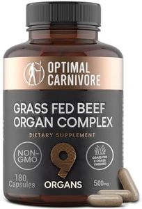 Optimal Carnivore Beef Organ Supplement, Grass Fed Beef Organs for Men & Women, 9 Organ Complex, Organ Meat - Beef Liver, Brain, Thymus, Lung, Gallbladder