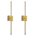 KARTOOSH Modern Wall Sconces Set of Two, Dimmable Hardwired Wall Sconces, 350° Rotate, LED Brushed Brass Wall Light Fixtures, 3000K Warm Light Wall Lamp for Bathroom, Living Room, 27.8 Inch (2 Pack)