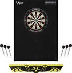 Viper Defender III Backboard & Sisal/Bristle Steel Tip Dartboard Bundle: Standard Set (Shot King Dartboard, Defender III Backboard, Edge Throw Line)