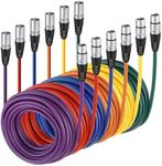 NEEWER 6 Pack 25 feet/7.6m Mic Cable Cord, XLR Male to XLR Female Microphone Audio Colored Snake Cables (Purple/Red/Blue/Orange/Yellow/Green)