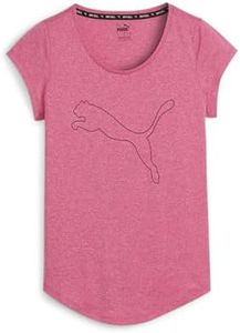 PUMA Women's Performance Heather Cat Tee, Garnet Rose Heather, M