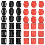 BUYGOO 18Pcs Adhesive Mounts for GoPro Cameras, 9Pcs Curved Mounts and 9Pcs Flat Mounts with Sticky Pads - Tape Mount to Your Helmet/Bike/Board/Car