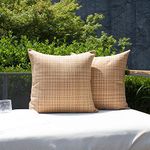 Kevin Textile Pack of 2 Outdoor Waterproof Pillow Covers Throw Pillow Covers Decorative Pillowcases Pillow Cases for Sofa Couch Patio Garden 24x24 Inch Beige