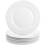 Foraineam White Dinner Plates Set, 10 Inch Porcelain Dessert Salad Plate, Catering Round Serving Dishes Dinnerware Sets, Microwave, Oven, and Dishwasher Safe, Set of 6