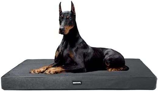 HMTOPE Orthopädisches Hundebett, 10cm Dicke Hundekissen für Grosse Hunde, Abnehmbar und Waschbar Hundematte, rutschfeste Unterseite, Wasserdichtes Innenfutter, 120 cm, Dunkelgrau