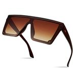 FEISEDY Oversized Square Trendy Sunglasses Womens Mens Futuristic Flat Top Visor Shades UV400 B2470