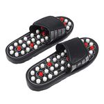 Reflex Gossip Sandals Foot Acupuncture Dot for Magnetic Men Massage Black Sandal Size Reflexology Plantar with Relaxation Summer Flops Slippers -