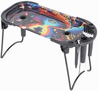 Foldable Metal Rolling Tray, Large Coloful Multi-Purpose Metal Tray, 9.4 x 4.13 inches Table Organizer Kit Including Tools Holder Cleaning Brush Plugs Cartoon Eye Pattern