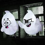 Joiedomi 2.6 FT Halloween Inflatable Window Ghost with Build-in LED, 2 Pack Blow Up Inflatable Scary Flying Ghost Broke Out from Window for Halloween Outdoor, Yard, Garden, Lawn Decoration