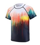 Boys Rash Vest Short Sleeve Swimsuit Kids Swim Top Boys Rash Guard Age 13-14 Years