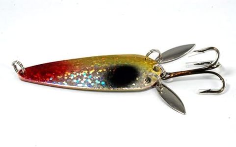 Akuna [JM 10] 3-Inch Casting Spoon Fishing Lure with 2 Side Spoons for Northern Pike, Two JM 10-34, Holographic Chartreuse, Two of One Color