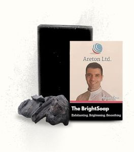 Areton Activated Charcoal soap with Salicylic Acid Kojic Acid, Niacinamide Acid for Skin Brightening, Skin Cleanser, Smoothing, Deep pore cleansing, Exfoliation 80g,