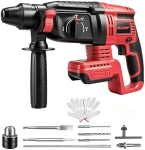 SDS-Plus Cordless Rotary Hammer Drill Compatible with Milwaukee M18 18V Battery, 4500BPM Jackhammer, Ideal for Concrete Breaking, Floor Tile Removal, Comes with 5 Drill Bits, Battery Not Included