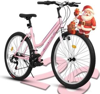 Ecarpat Womens' 26 Inch Mountain Bike, 21 Speed Christmas New Year Gifts Bicycles for Womens, Female Bicycles V-Brake Outdoor Cycling Snow Commuting City Bike to School Work